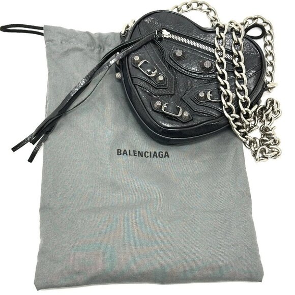 BALENCIAGA 722781 Luca Goal Heart Chain Bag Crossbody Shoulder Bag - Picture 1 of 16
